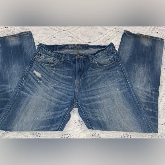 * American Eagle bootcut distressed jeans sz 32x30 * (34x29) - Picture 1 of 13